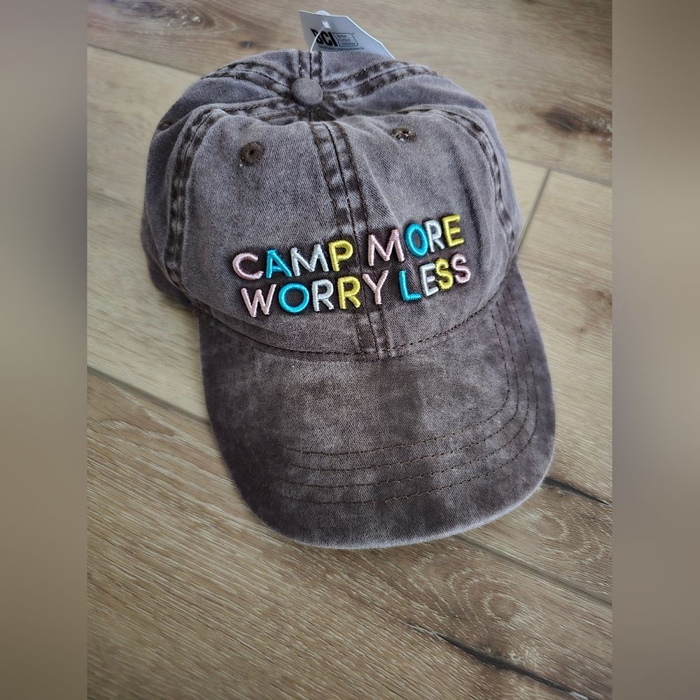 Camp more worry less hat by time and tru